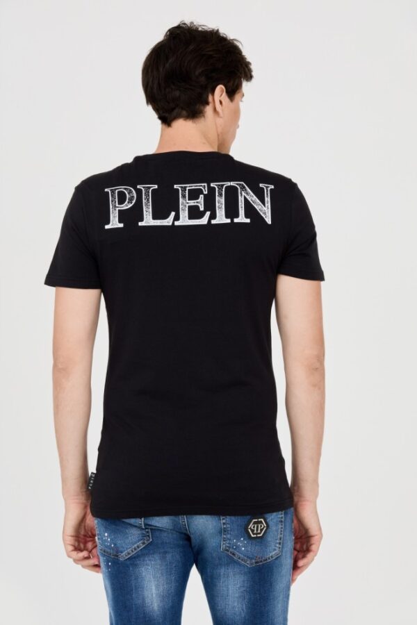 PHILIPP PLEIN Męski t-shirt z czaszką w płomieniach