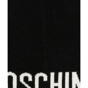 08580496290c94812aa911a007efbb56a2bfc0bb MOSCHINO Czarna czapka damska z białym logo
