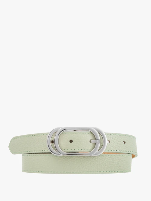 0962892061b01c4d9c7e8a7f092d7f91fbac4dc1 Miętowy pasek damski ze srebrną klamrą