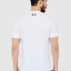 EA7 T-shirt męski biały z dużym czarnym logo