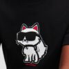 KARL LAGERFELD Czarny damski t-shirt Ikon Sketch Choupette