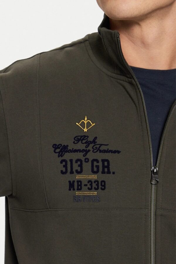 AERONAUTICA MILITARE Szarozielona bluza męska Color-block