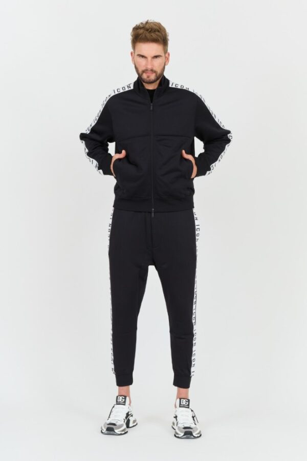 DSQUARED2 Czarne męskie spodnie dresowe Relax Dan Fit