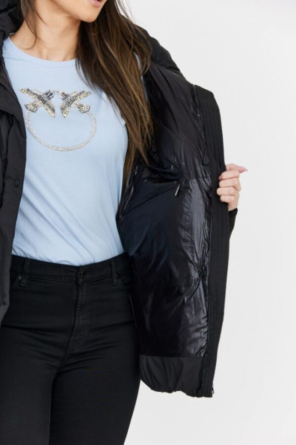 0b06b1b4e1dae6a08823e0105965e3cbc1039439 HETREGO Czarna damska długa kurtka puchowa Tiffany, Rozmiar 38 EU - 42 IT