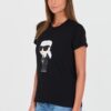 KARL LAGERFELD Czarny damski t-shirt Karl
