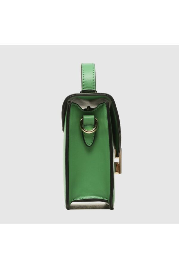 VALENTINO Mały zielony kuferek z logo carrie satche