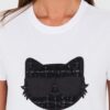 KARL LAGERFELD Biały damski t-shirt Boucle Choupette