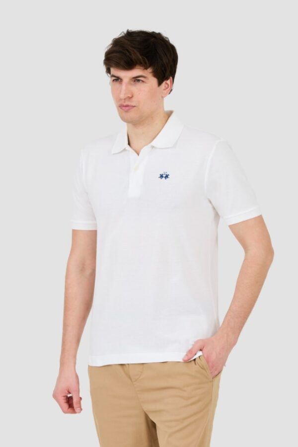 LA MARTINA Białe męskie polo z małym logo
