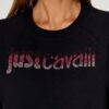 JUST CAVALLI Czarna damska bluza R LOGO CRYSTAL