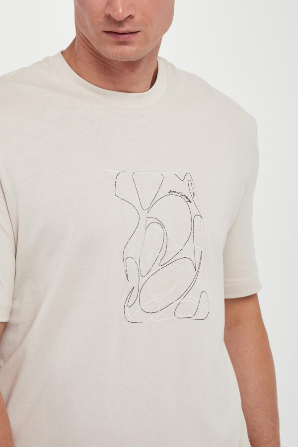 T-shirt męski z haftem ARMANI EXCHANGE