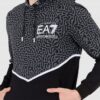 EA7 Męska czarno-szara bluza z kapturem w moro