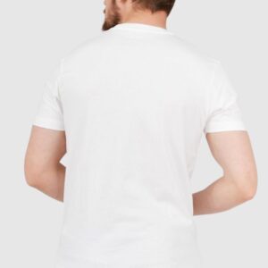 DIESEL Biały t-shirt męski z granatowym logo