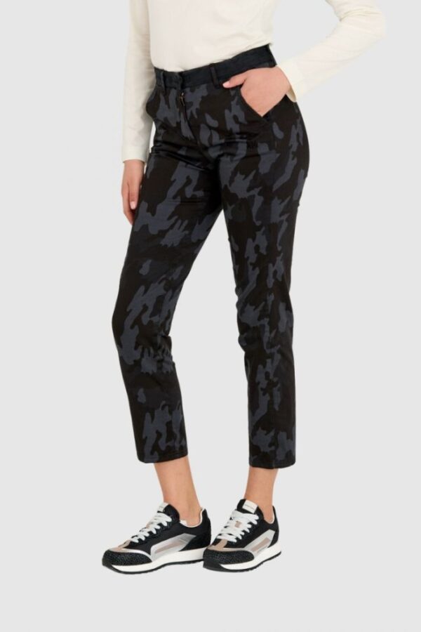 AERONAUTICA MILITARE Spodnie chinosy damskie w czarne moro, Rozmiar 38 IT - 34 EU