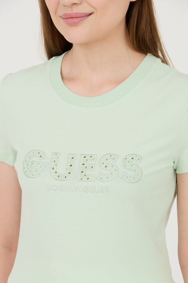 GUESS Zielony damski t-shirt Sangallo Tee