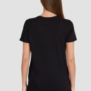 GUESS Czarny damski T-shirt Leopard Jewel Easy Tee