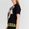 DSQUARED2 Czarny t-shirt damski z tygrysem