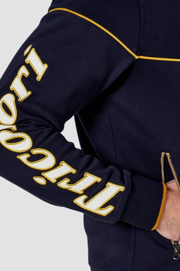 AERONAUTICA MILITARE Granatowa bluza męska Embroidered Color-block