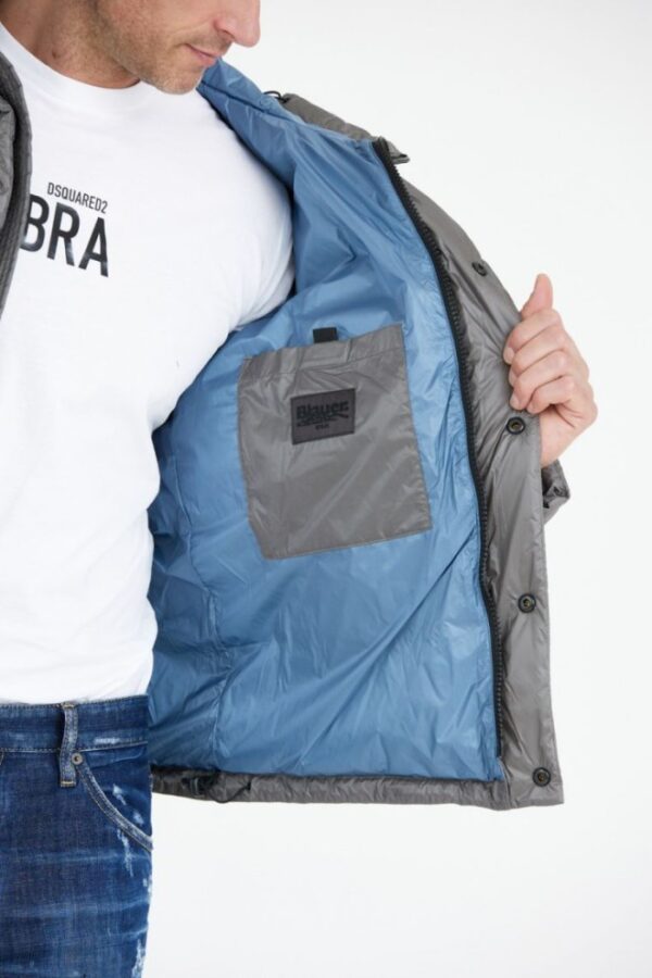 BLAUER Stalowa puchowa kurtka męska Tracy z kapturem