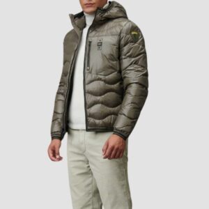 BLAUER Zielona męska kurtka Wave Short Jackets