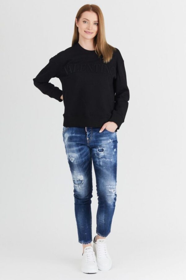 0f7faac7700b5b6c2d66e88ff027b8a28b6bf655 VALENTINO GARAVANI Czarna bluza damska z wytłaczanym logo