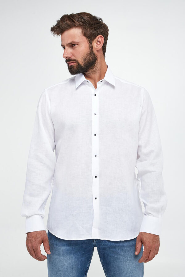 0faceddb4b1e5960c984dcf1fecb1cc57669e788 Koszula męska lniana KARL LAGERFELD