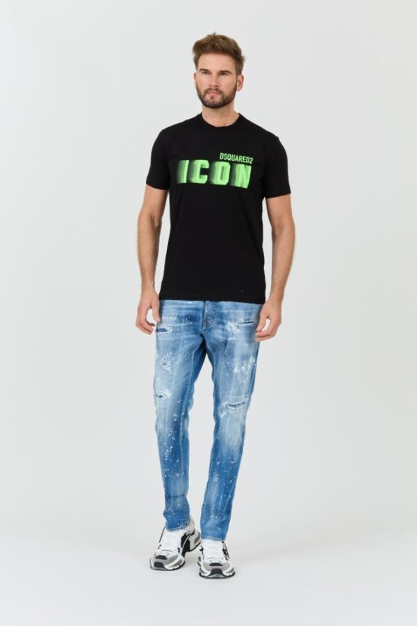 DSQUARED2 Czarny męski t-shirt Icon Blur Cool Fit Tee