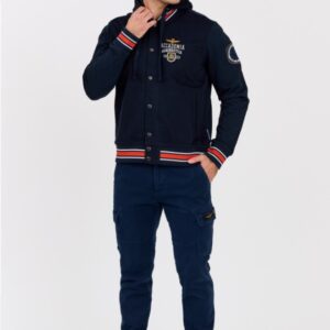 102fab7303636d91e6b4429eff6686fb9ae70c06 AERONAUTICA MILITARE Granatowa męska kurtka bomberka Accademia, Rozmiar 50