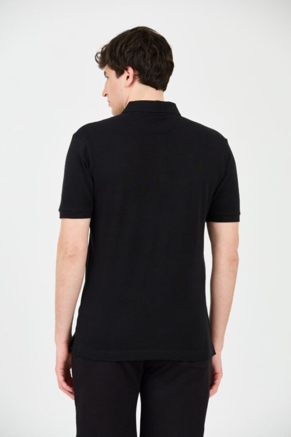 LA MARTINA Czarne męskie polo z małym logo