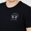 LA MARTINA Czarny męski t-shirt z dużym logo