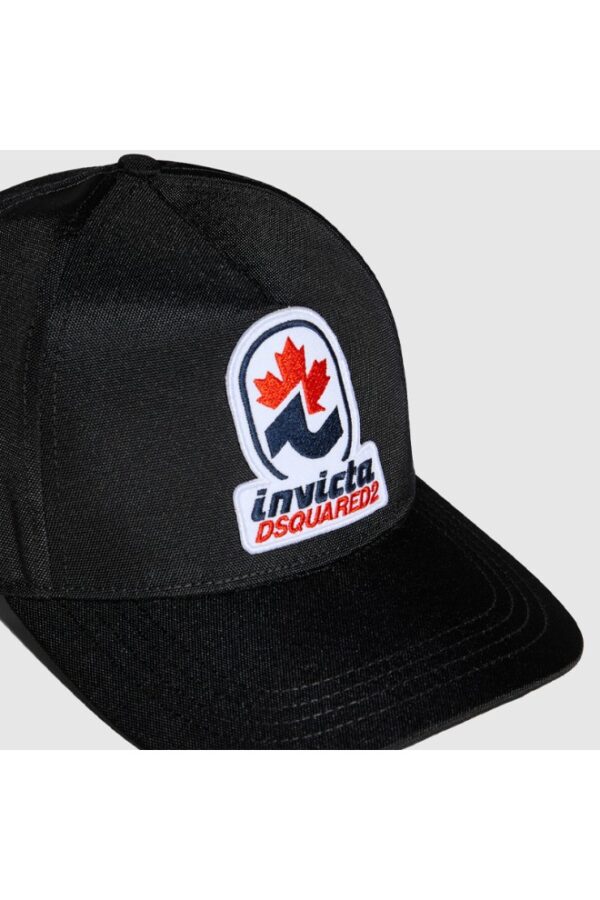 DSQUARED2 Czarna męska czapka z logo invicta