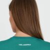 KARL LAGERFELD Turkusowy damski t-shirt Ikonik 2.0
