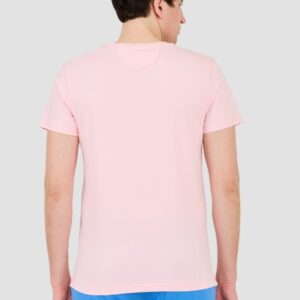 LA MARTINA Różowy męski t-shirt z małym logo