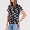 JUST CAVALLI Czarny damski t-shirt R Logo Tigre