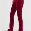 7 FOR ALL MANKIND Bordowe damskie spodnie Bootcut Velvet