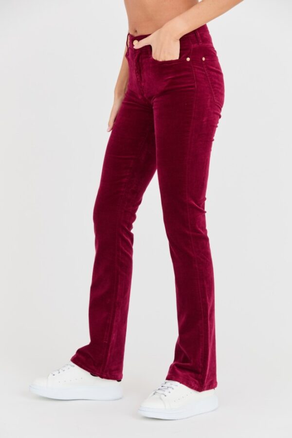 7 FOR ALL MANKIND Bordowe damskie spodnie Bootcut Velvet