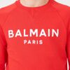 BALMAIN Czerwona męska bluza Printed Sweatshirt