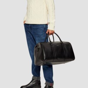 VALENTINO Czarna torba podróżna z ekoskóry Horizon