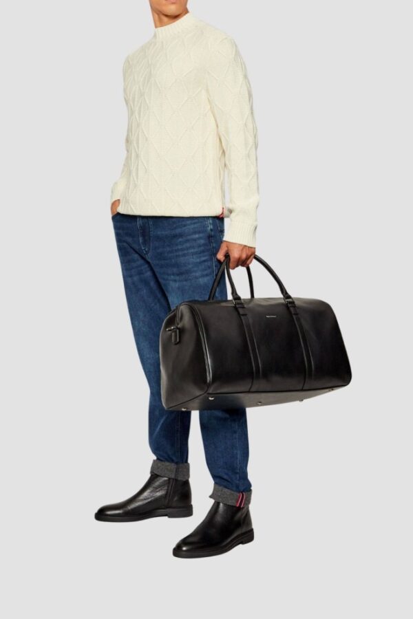 VALENTINO Czarna torba podróżna z ekoskóry Horizon