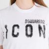 DSQUARED2 Biały t-shirt damski icon spray