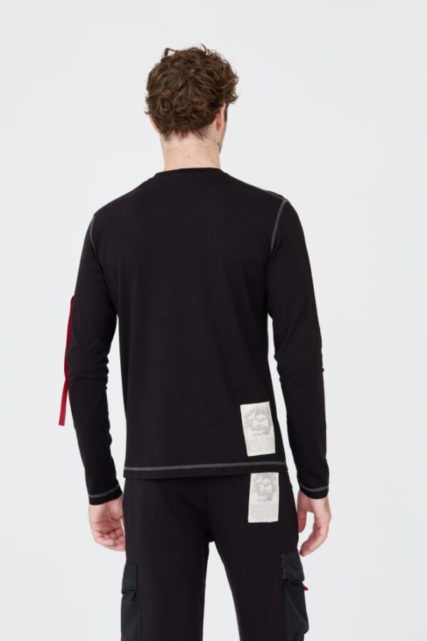 AERONAUTICA MILITARE Czarny męski bawełniany longsleeve
