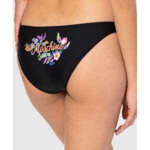 12618d2b57a946617f2f859fd44bfbc06001f624 MOSCHINO Czarny dół od bikini z kwiecistym logo