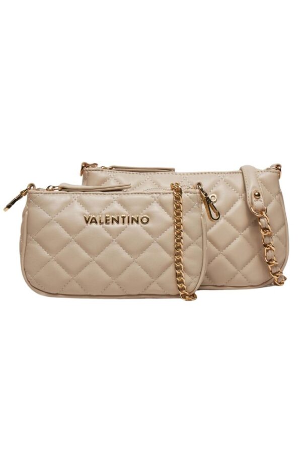 VALENTINO Podwójna beżowa torebka Ocarina Crossbody