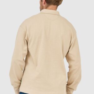 LA MARTINA Beżowa męska bluza polo z wyszywanym logo