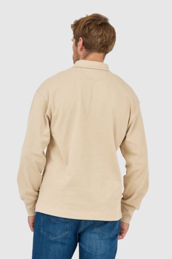 LA MARTINA Beżowa męska bluza polo z wyszywanym logo