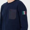 AERONAUTICA MILITARE Granatowy męski bawełniany longsleeve