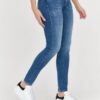 7 FOR ALL MANKIND Jeansy damskie z przetarciami HW SKINNY SLIM ILLUSION Outline