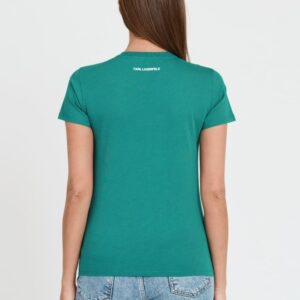 KARL LAGERFELD Turkusowy damski t-shirt Ikonik 2.0