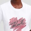 KARL LAGERFELD Biały damski t-shirt z cyrkoniami Hearts RS