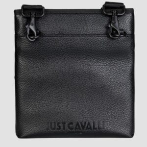 1465d6e7e1512199d5db725e2c441cbdbb6a3c71 JUST CAVALLI Czarna torba męska Range New Logo Metal Circle