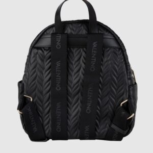 VALENTINO Tłoczony czarny plecak z logo sunny re backpack